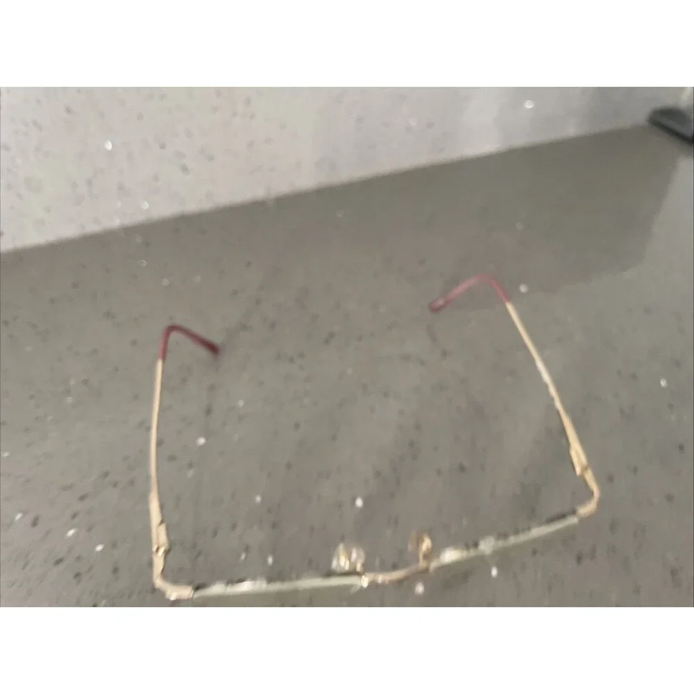 Nine West 21 Eyeglasses Frames ONLY 46-19-130 7FX Gold half rim pink tortoise